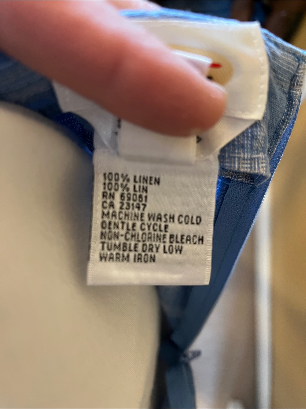 Talbots Light Blue Irish Linen Plaid Maxi Skirt faux Wrap - Picture 3 of 6